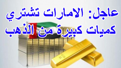 عاجل الامارات تشتري كميات كبيرة من الذهب