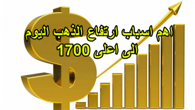 اهم اسباب ارتفاع الذهب اليوم الى اعلى 1700