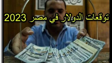 توقعات الدولار امام الجنيه المصري 2023